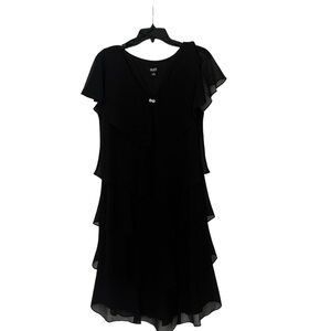 SLNY Tiered Black Dress size 14 (worn once)